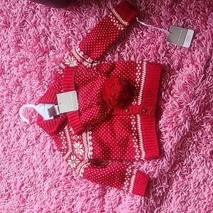 NWT TAHARI  holiday sweater and matching hat